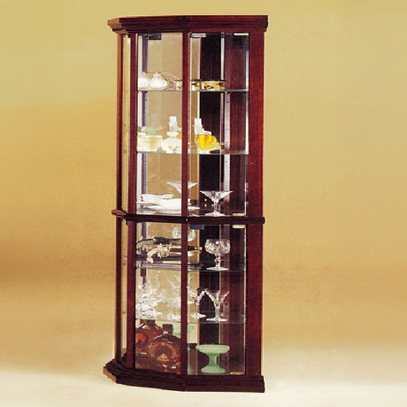Huxley Cherry Curio Cabinet (Corner) - Ornate Home