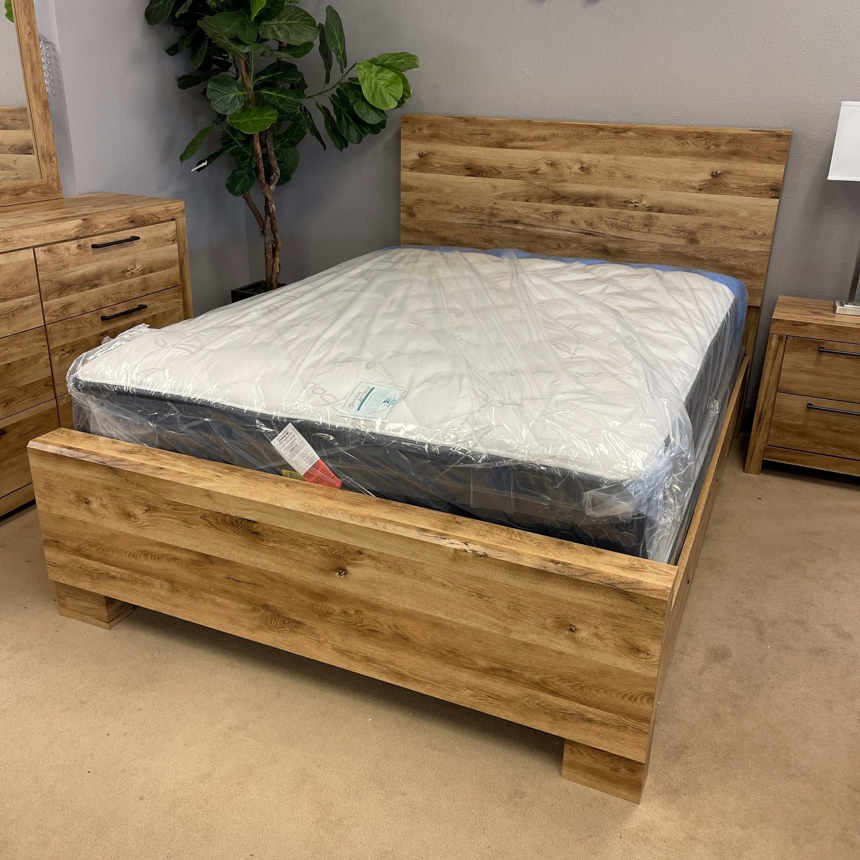 Hyanna King Tan Panel Bedroom Set / 4pc (Online Special Price) - Ornate Home