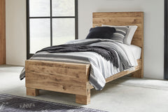 Hyanna Tan Brown 5-Piece Twin Panel Bedroom Set w/ 2 NS - Ornate Home
