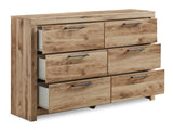 Hyanna Tan Brown 5-Piece Twin Panel Bedroom Set w/ 2 NS - Ornate Home