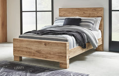 Hyanna Tan Brown Full Panel Bed, Dresser, Mirror and 2 Nightstands - Ornate Home