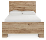 Hyanna Tan Brown Full Panel Bedroom Set with 2 Side Storage, Dresser and Mirror (Online Special Price) - Ornate Home