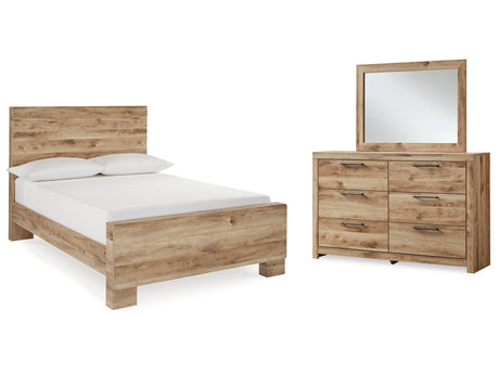 Hyanna Tan Brown Full Panel Bedroom Set with Dresser and Mirror - Ornate Home