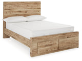 Hyanna Tan Brown Full Panel Storage Bedroom Set with Dresser and Mirror (Online Special Price) - Ornate Home