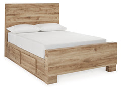 Hyanna Tan Brown Full Panel Youth Bed with 2 Side Storage - Ornate Home