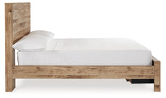 Hyanna Tan Brown Full Storage Panel Bed, Dresser, Mirror and Nightstand - Ornate Home