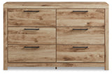 Hyanna Tan Brown King Panel Storage Bed and Dresser - Ornate Home