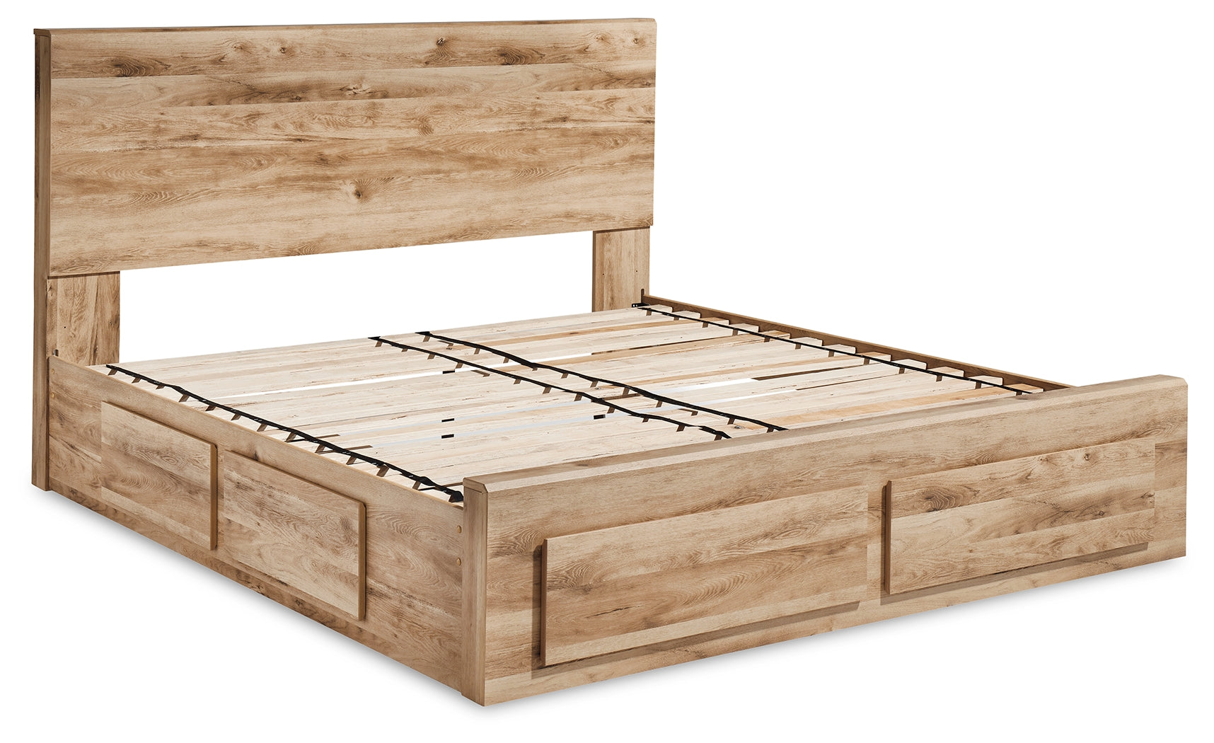 Hyanna Tan Brown King Panel Storage Bed with 2 Under Bed Storage Drawer (Online Special Price) - Ornate Home