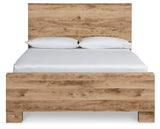 Hyanna Tan Brown Queen Panel Bed and Nightstand - Ornate Home