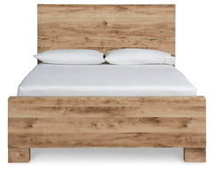 Hyanna Tan Brown Queen Panel Bed and Nightstand - Ornate Home
