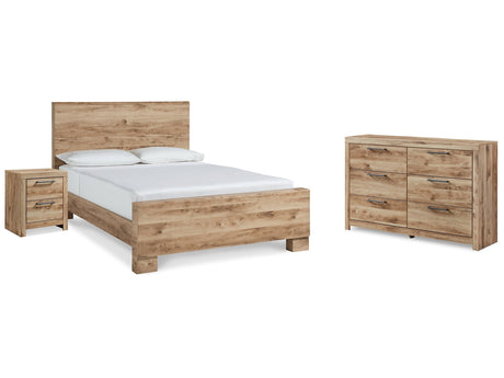 Hyanna Tan Brown Queen Panel Bedroom Set with Dresser, and Nightstand - Ornate Home