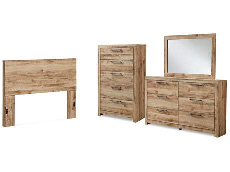 Hyanna Tan Brown Queen Panel Headboard, Dresser, Mirror and Chest - Ornate Home