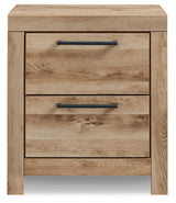 Hyanna Tan Brown Queen Panel Storage Bed, Dresser, Mirror and 2 Nightstands - Ornate Home