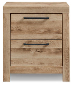 Hyanna Tan Brown Queen Panel Storage Bed, Dresser, Mirror and 2 Nightstands - Ornate Home