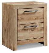 Hyanna Tan Brown Queen Panel Storage Bed, Dresser, Mirror and 2 Nightstands - Ornate Home