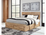 Hyanna Tan Brown Queen Panel Storage Bed with 1 Under Bed Storage Drawer (Online Special Price) - Ornate Home