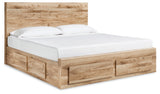 Hyanna Tan Brown Queen Panel Storage Bedroom Set with 2 Side Storage, Dresser and Mirror (Online Special Price) - Ornate Home