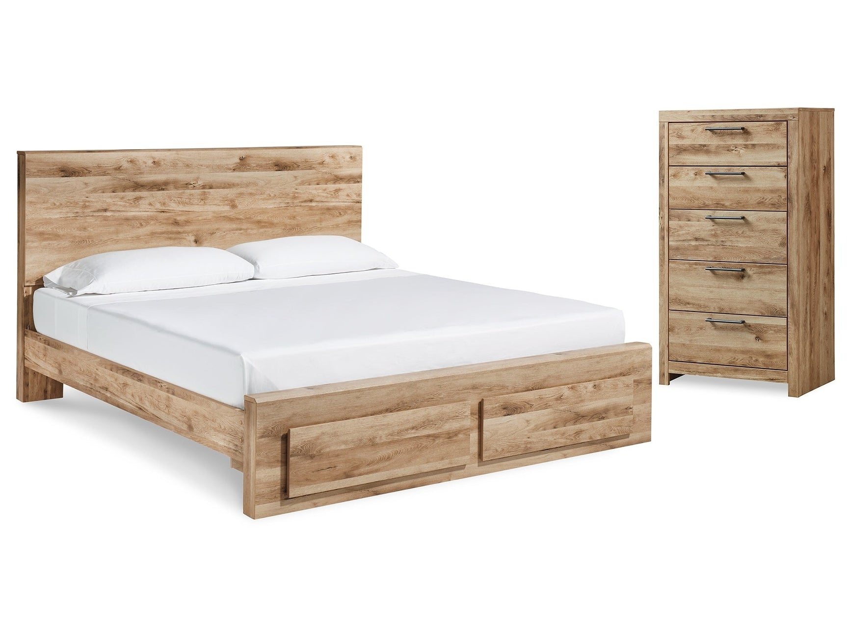 Hyanna Tan Brown Queen Panel Storage Bedroom Set with Chest - Ornate Home