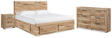 Hyanna Tan Brown Queen Storage Bedroom Set with Dresser and Nightstand (Online Special Price) - Ornate Home