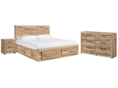 Hyanna Tan Brown Queen Storage Bedroom Set with Dresser and Nightstand - Ornate Home