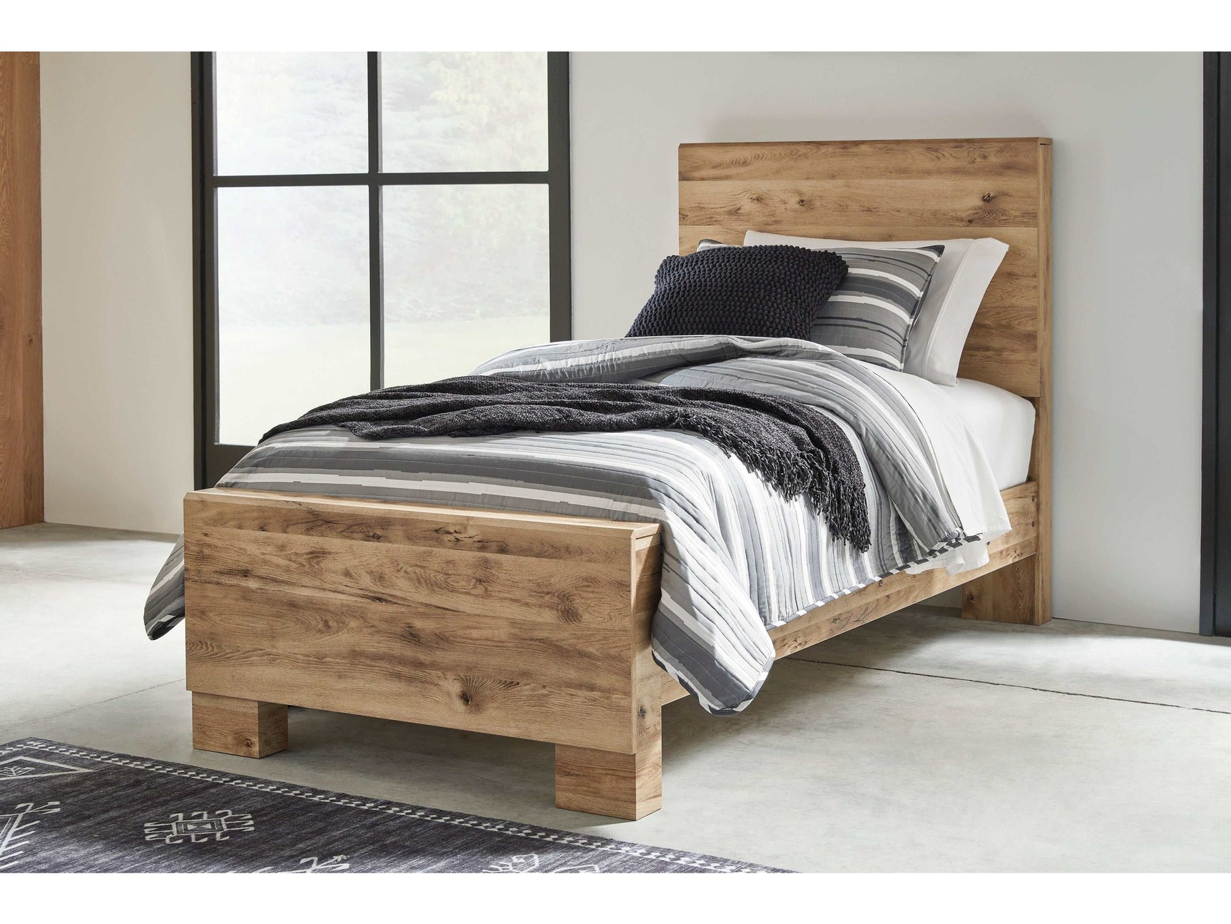 Hyanna Tan Brown Twin Panel Bed (Online Special Price) - Ornate Home