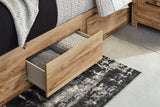Hyanna Tan Brown Twin Panel Bed w/ 1 Side Storage, Dresser, Mirror, Chest and Nightstand - Ornate Home