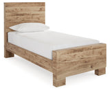 Hyanna Tan Brown Twin Panel Bedroom Set with Dresser and Mirror - Ornate Home