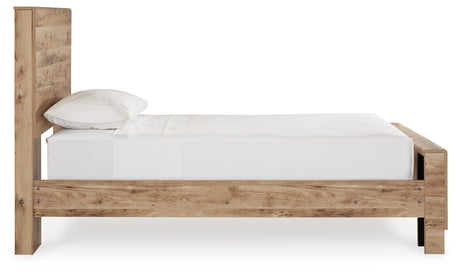 Hyanna Tan Brown Twin Panel Bedroom Set with Dresser and Mirror - Ornate Home