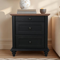 Hyde Black/Natural Nightstand - Ornate Home