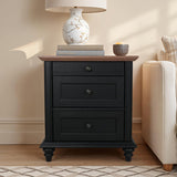 Hyde Black/Natural Nightstand - Ornate Home