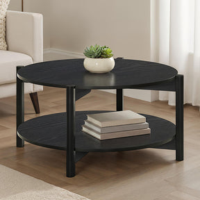 Hyde Black Round Coffee Table - Ornate Home