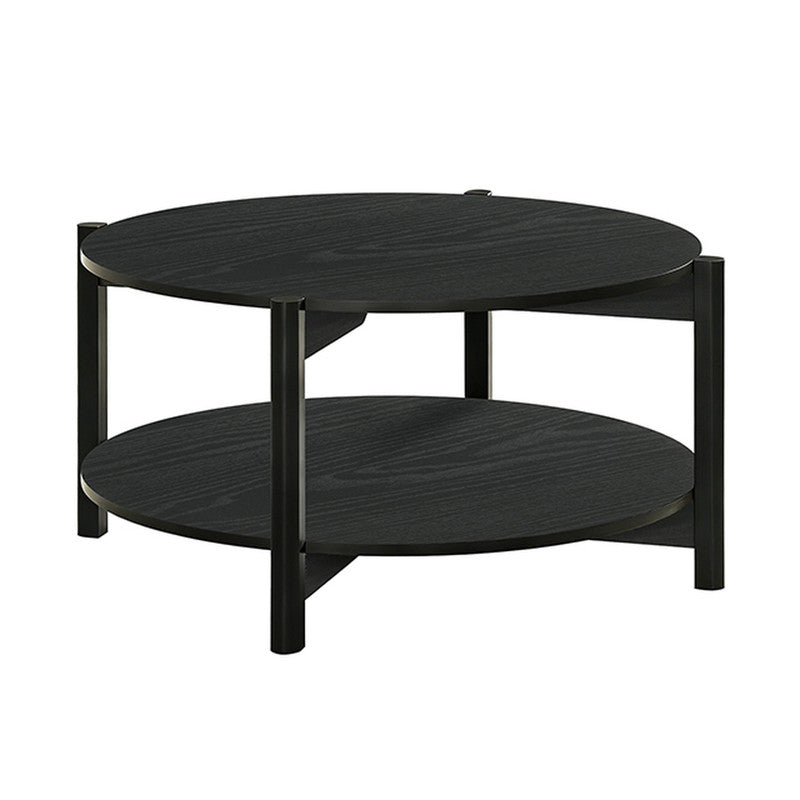 Hyde Black Round Coffee Table - Ornate Home