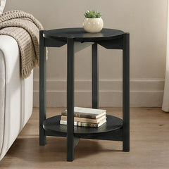 Hyde Black Round End Table - Ornate Home