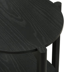 Hyde Black Round End Table - Ornate Home