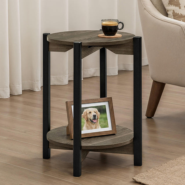 Hyde Dark Gray Round End Table - Ornate Home