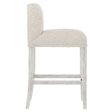 Hyde Glacier White/White/Cream Fabric Bar Stool - Ornate Home