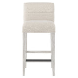 Hyde Glacier White/White/Cream Fabric Bar Stool - Ornate Home
