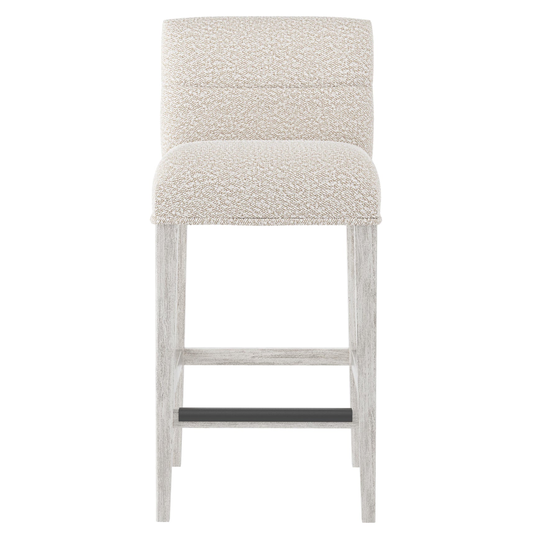 Hyde Glacier White/White/Cream Fabric Bar Stool - Ornate Home