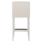 Hyde Glacier White/White/Cream Fabric Bar Stool - Ornate Home