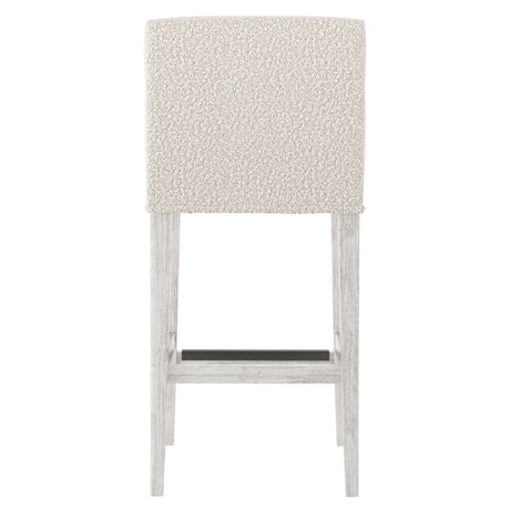 Hyde Glacier White/White/Cream Fabric Bar Stool - Ornate Home