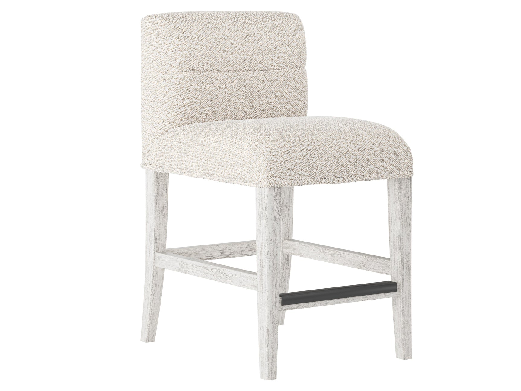 Hyde Glacier White/White/Cream Fabric Counter Stool - Ornate Home
