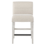 Hyde Glacier White/White/Cream Fabric Counter Stool - Ornate Home