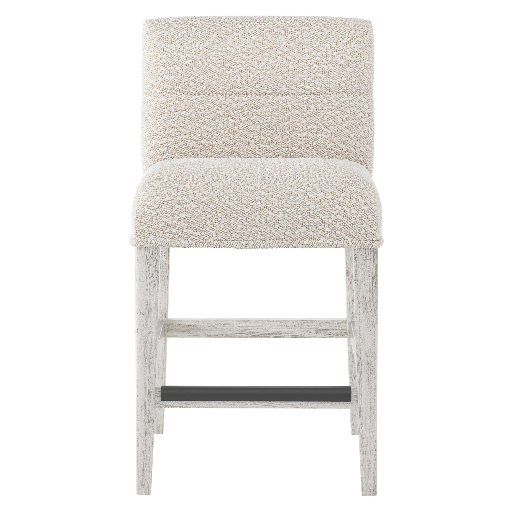 Hyde Glacier White/White/Cream Fabric Counter Stool - Ornate Home
