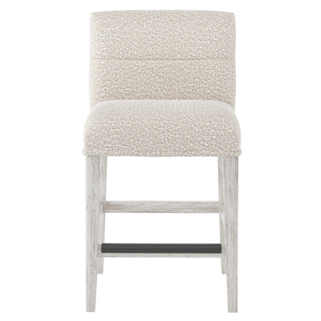 Hyde Glacier White/White/Cream Fabric Counter Stool - Ornate Home