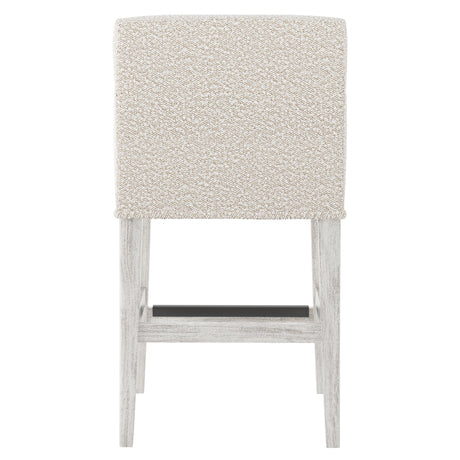 Hyde Glacier White/White/Cream Fabric Counter Stool - Ornate Home