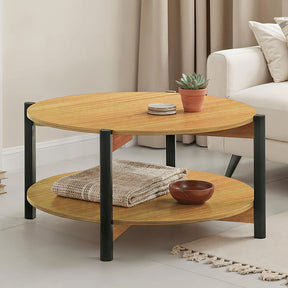 Hyde Oak Round Coffee Table - Ornate Home