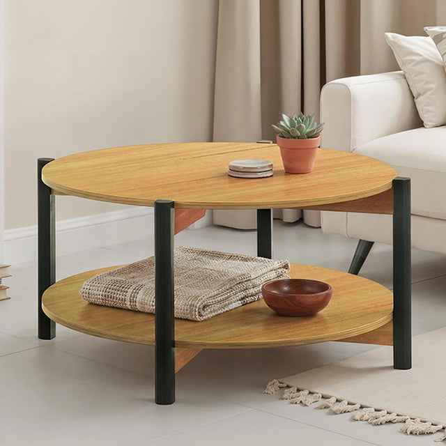 Hyde Oak Round Coffee Table - Ornate Home