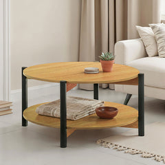 Hyde Oak Round Coffee Table - Ornate Home