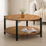 Hyde Walnut Round Coffee Table - Ornate Home