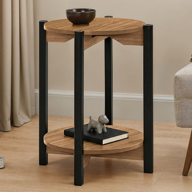 Hyde Walnut Round End Table - Ornate Home